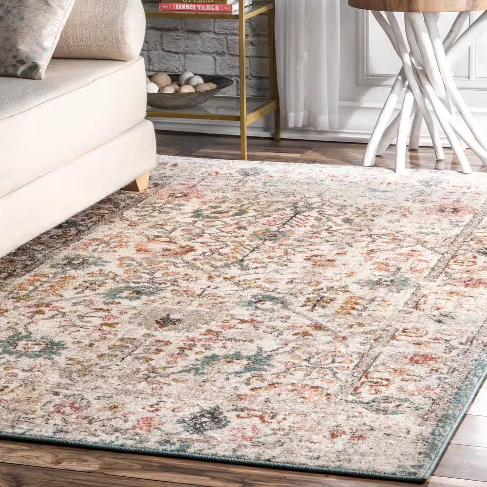 Lenore Vintage Floral 2 Ft. 6 In. X 6 Ft. Beige Runner Rug