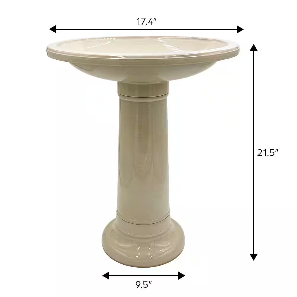 Classic 17.4 In. Dia Resin Dusky Taupe Birdbath