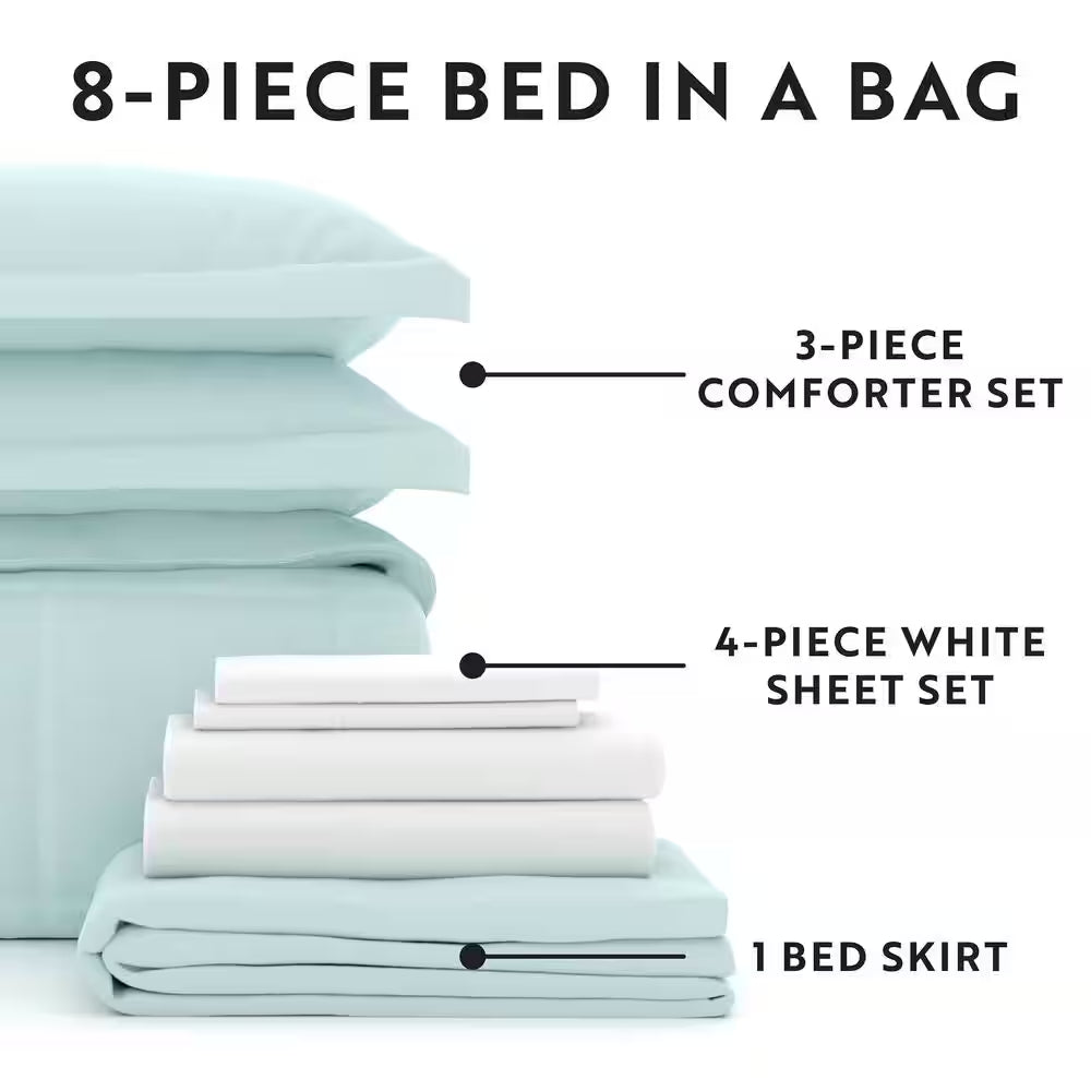 Performance 8-Piece Gray Queen Comforter Set