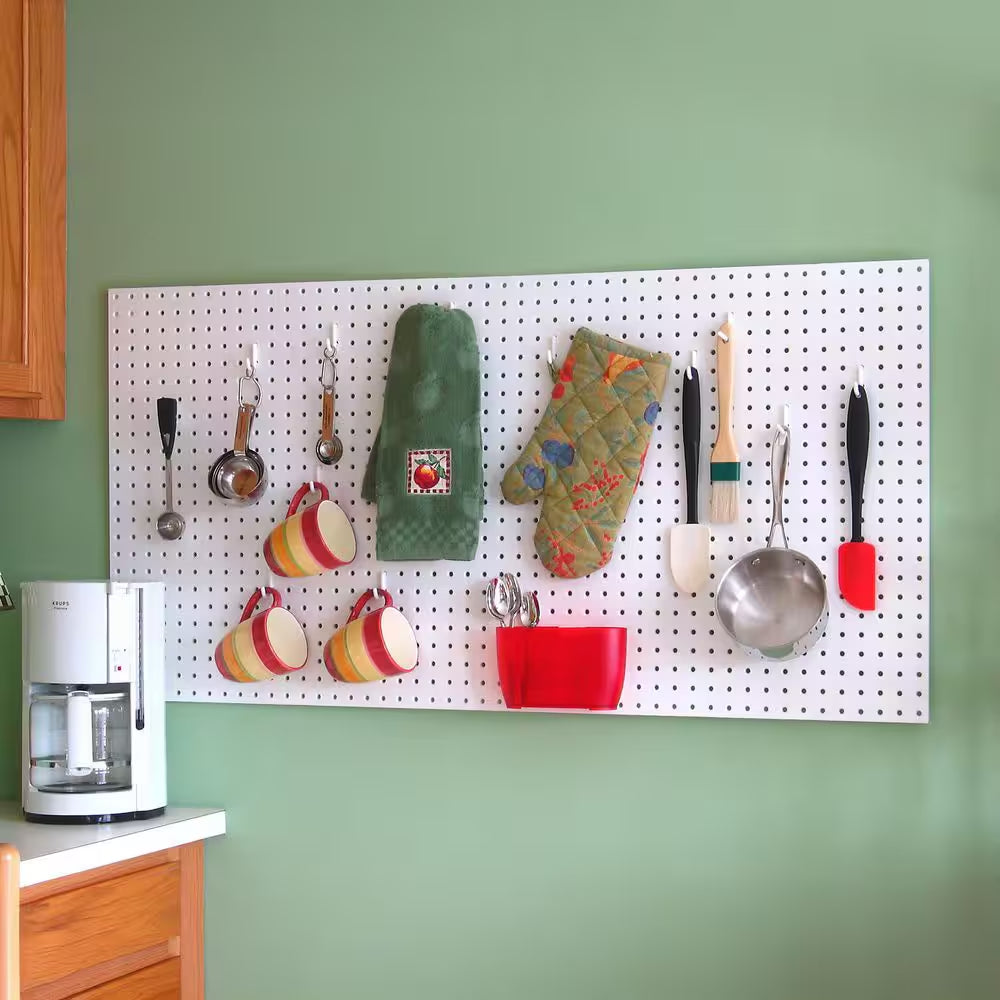 48 In. H X 24 In. W White Pegboard