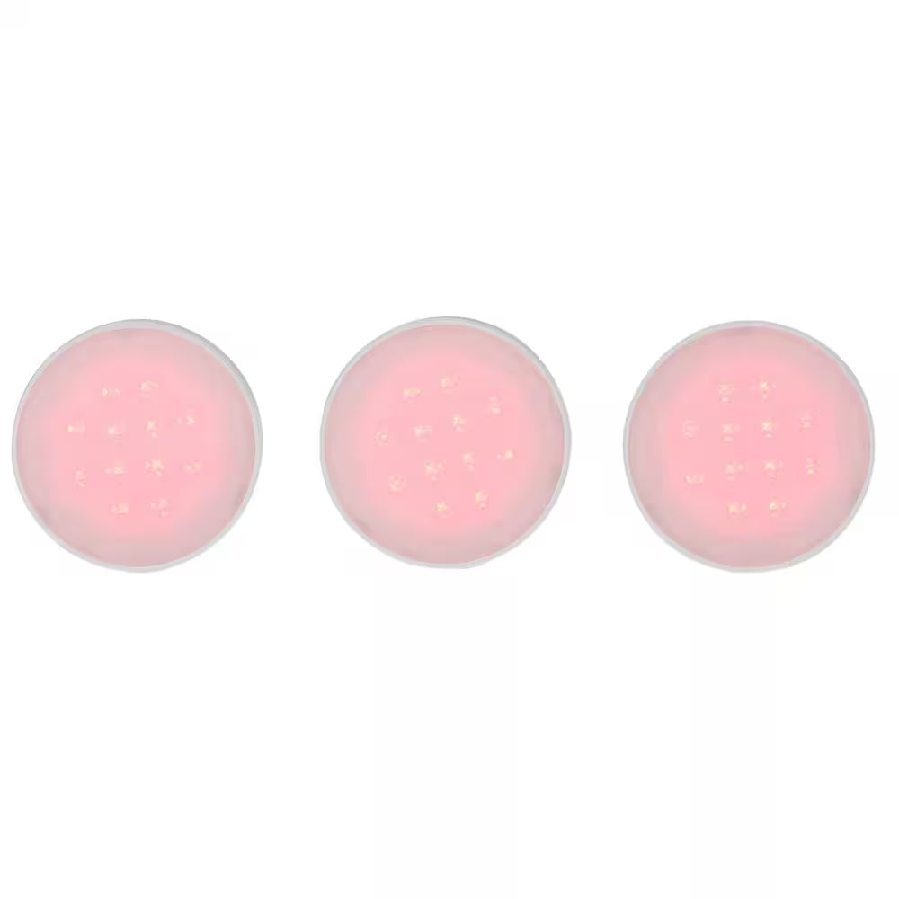 3-Light LED White RGB Color Changing Puck Light Kit