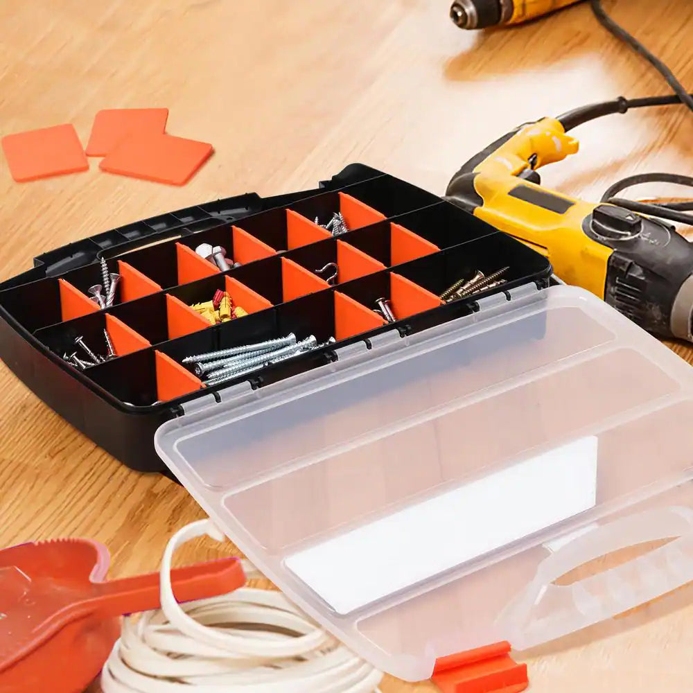21-Compartment Plastic Small Parts Organizer