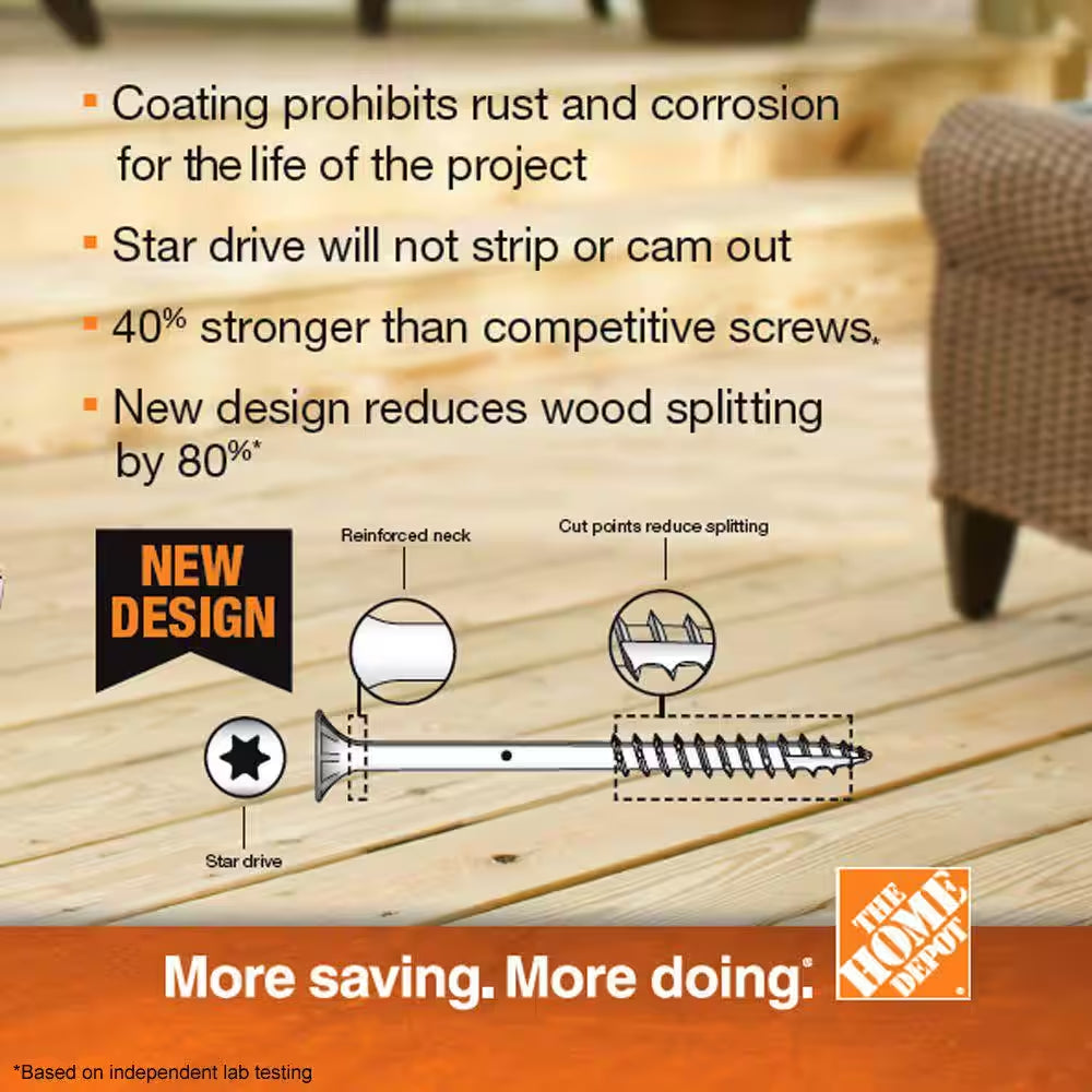 #10 X 3-1/2 In. Tan Torx Flat-Head Wood Deck Screw (5 Lbs. / 280-Piece)