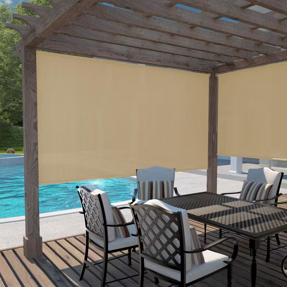 Southern Sunset Cordless UV Blocking Fade Resistant Fabric Exterior Roller Shade 96 In. W X 72 In. L