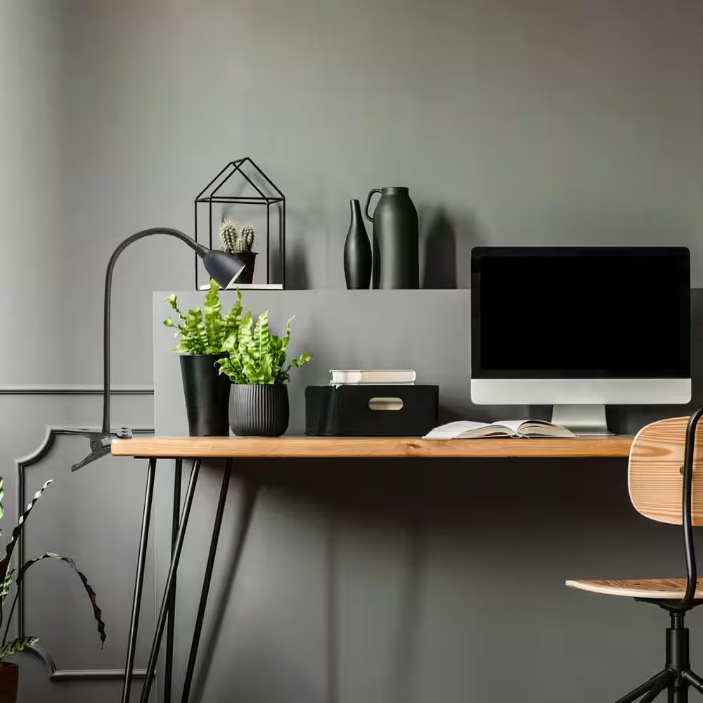 Olivia LED Flexible 22 In. Black Clamp Lamp with Dimming and Color Adjustable