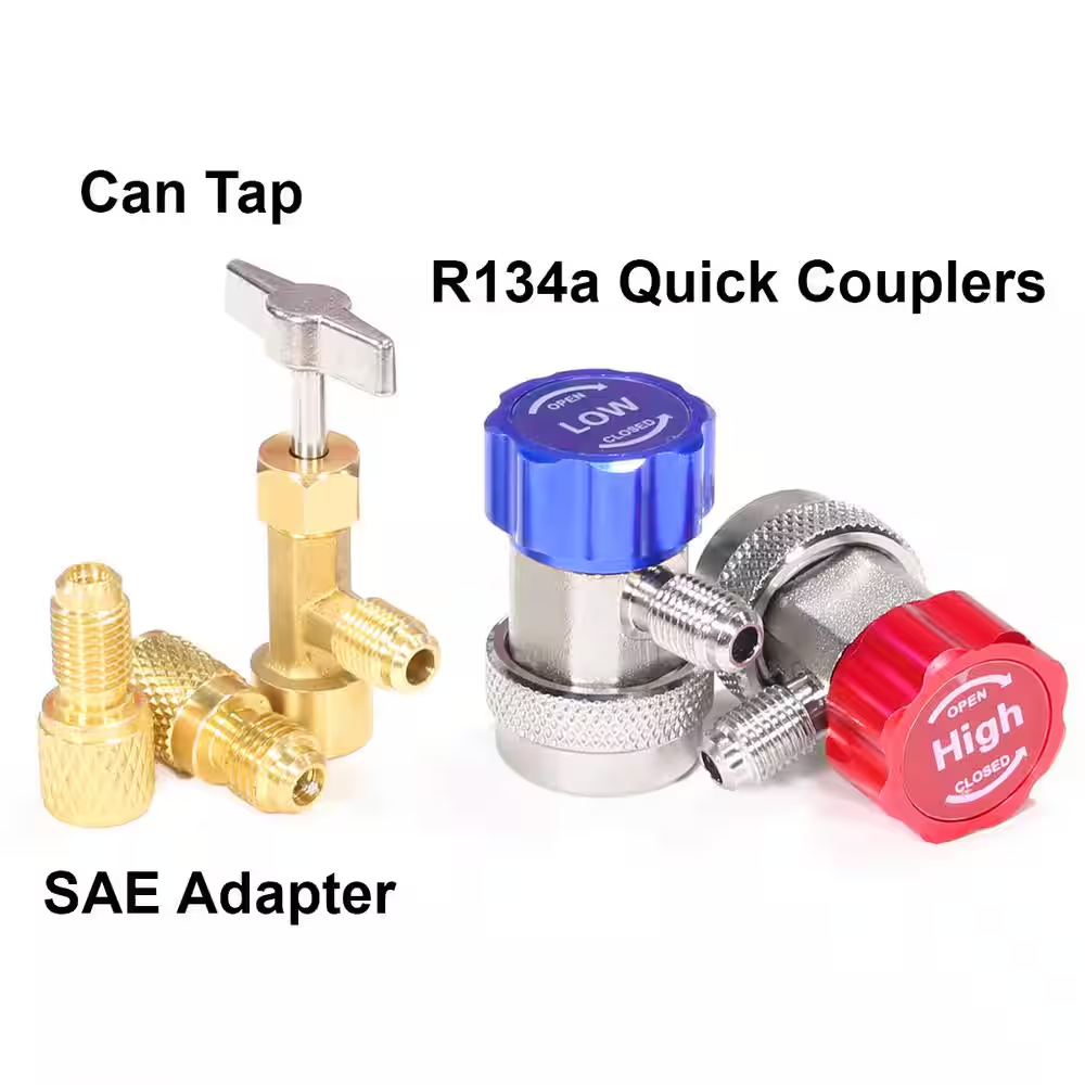 HVAC AC Repair Complete Set with 3.5 CFM 1/4 HP Vacuum Pump Manifold Gauge Set