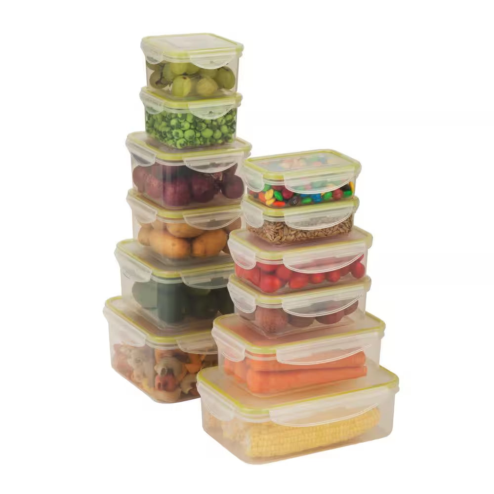 24-Piece Locking Food Container Set, Clear