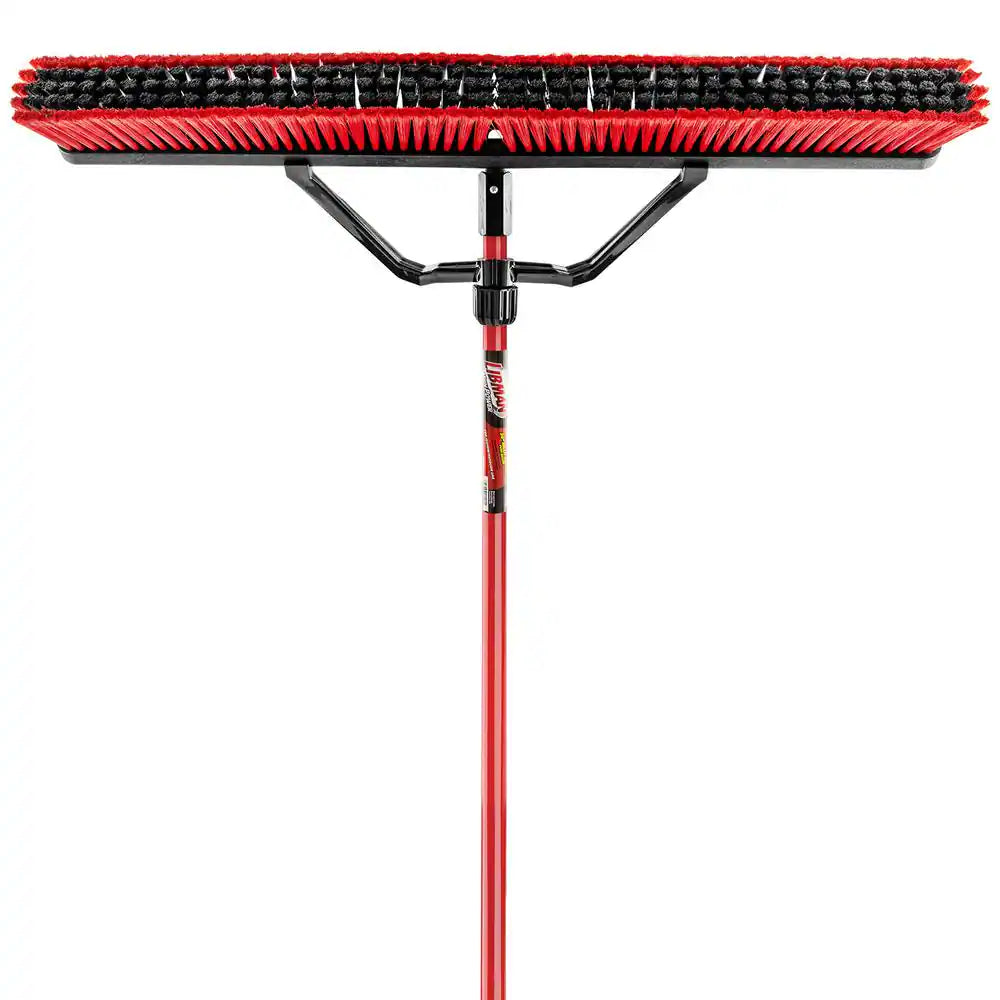 36 In. High Power Multi-Surface Push Broom Set with Brace and 60 In. Steel Handle