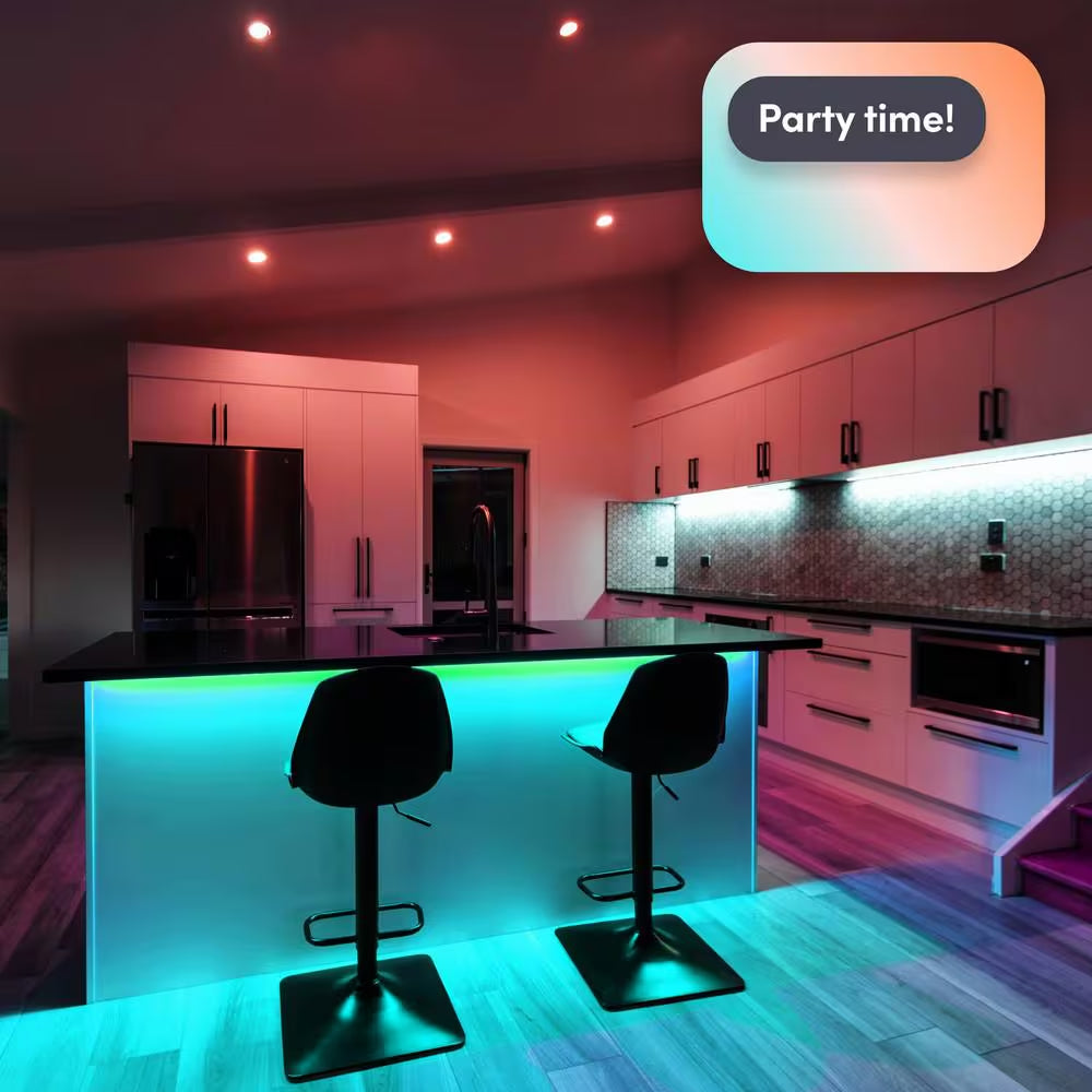 120 In. Smart Multi-Color RGB+W Wi-Fi Plug-In LED Strip Light Kit, Works with Alexa/Hey Google/Homekit/Siri