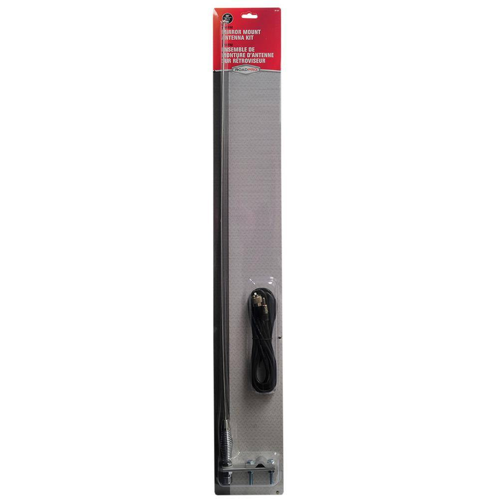 AM/FM Mirror Mount Stainless Steel Antenna Kit with 2 In. Shock Spring, 28 In.