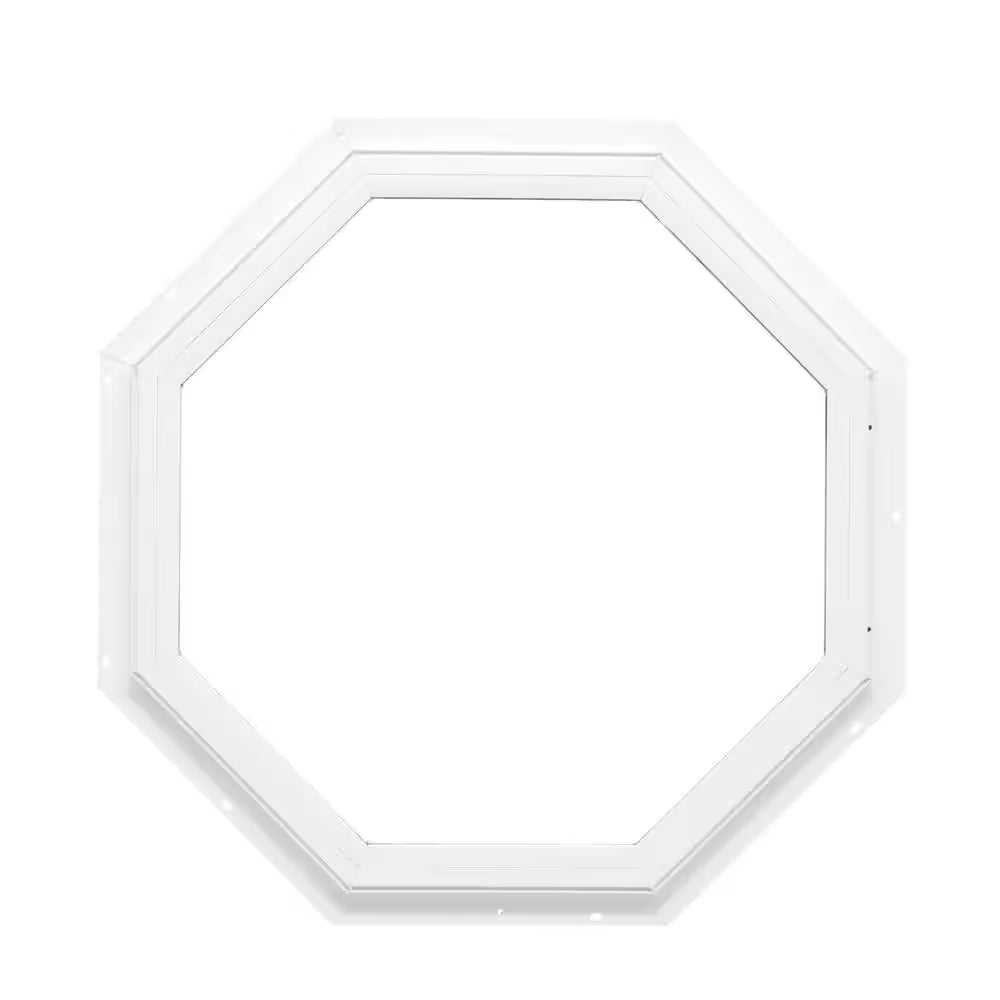 24 In. X 24 In. White Double-Pane Insulated Glass Octagon Vinyl Geometric Picture Window