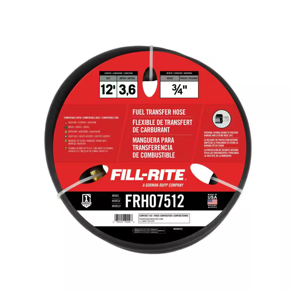 3/4 In. X 12 Ft. Fuel Transfer Hose