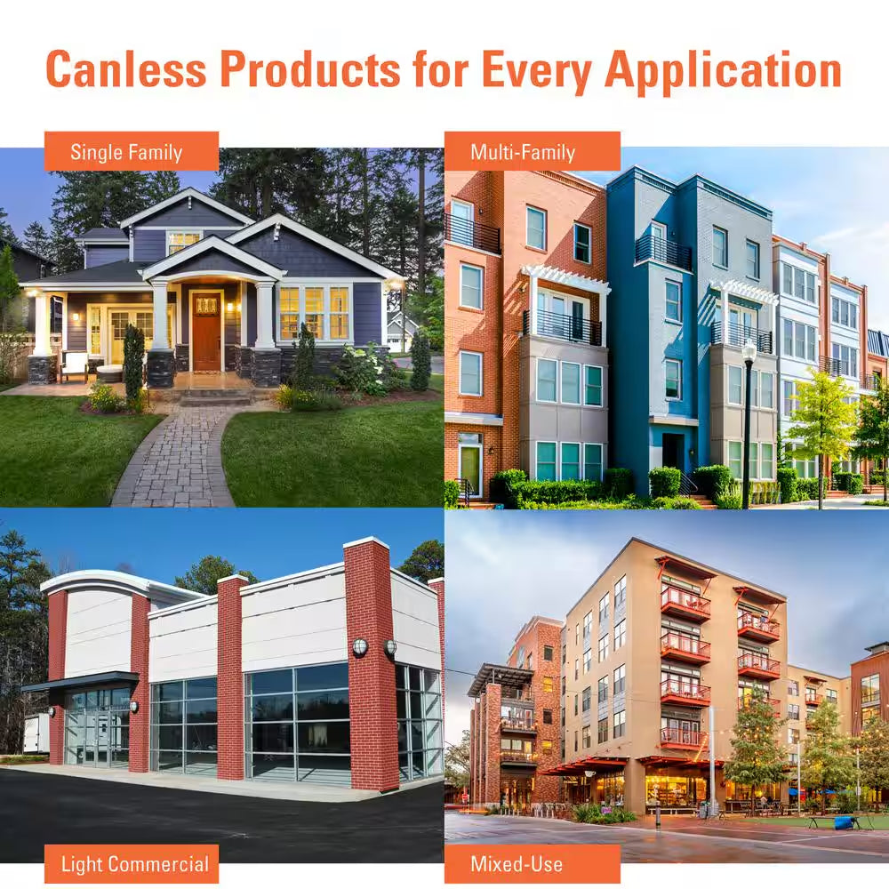 HLBSL 4 In. Can Less Integrated LED, 600 Lumens, 5CCT, White (4-Pack)