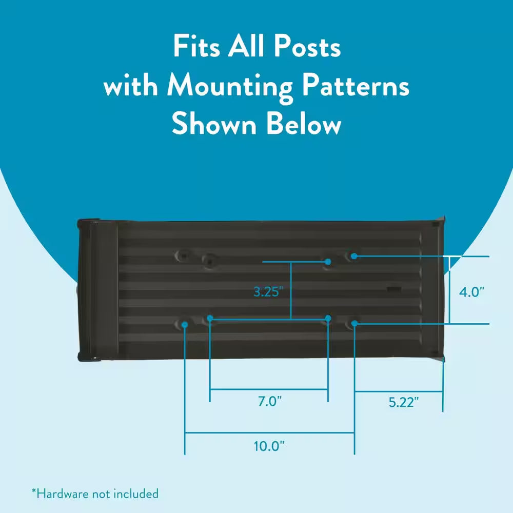 Edwards Black, Large, Steel, Post Mount Mailbox