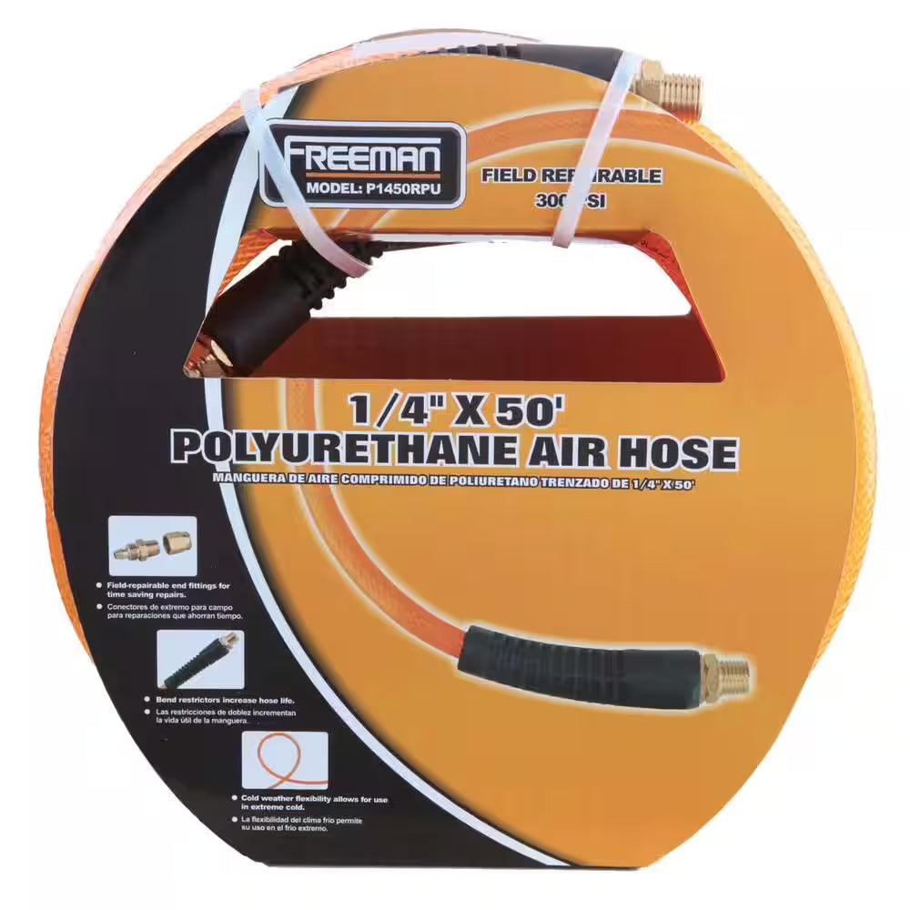 1/4 In. X 50 Ft. Polyurethane Air Hose with Field Repairable Ends