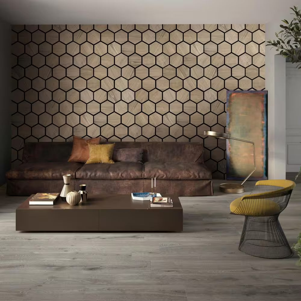 0.7 In. X 2 Ft. X 2.5 Ft. Natural Walnut Wood Acoustic Panels, Brown MDF Decorative Wall Paneling (4-Piece/Box)