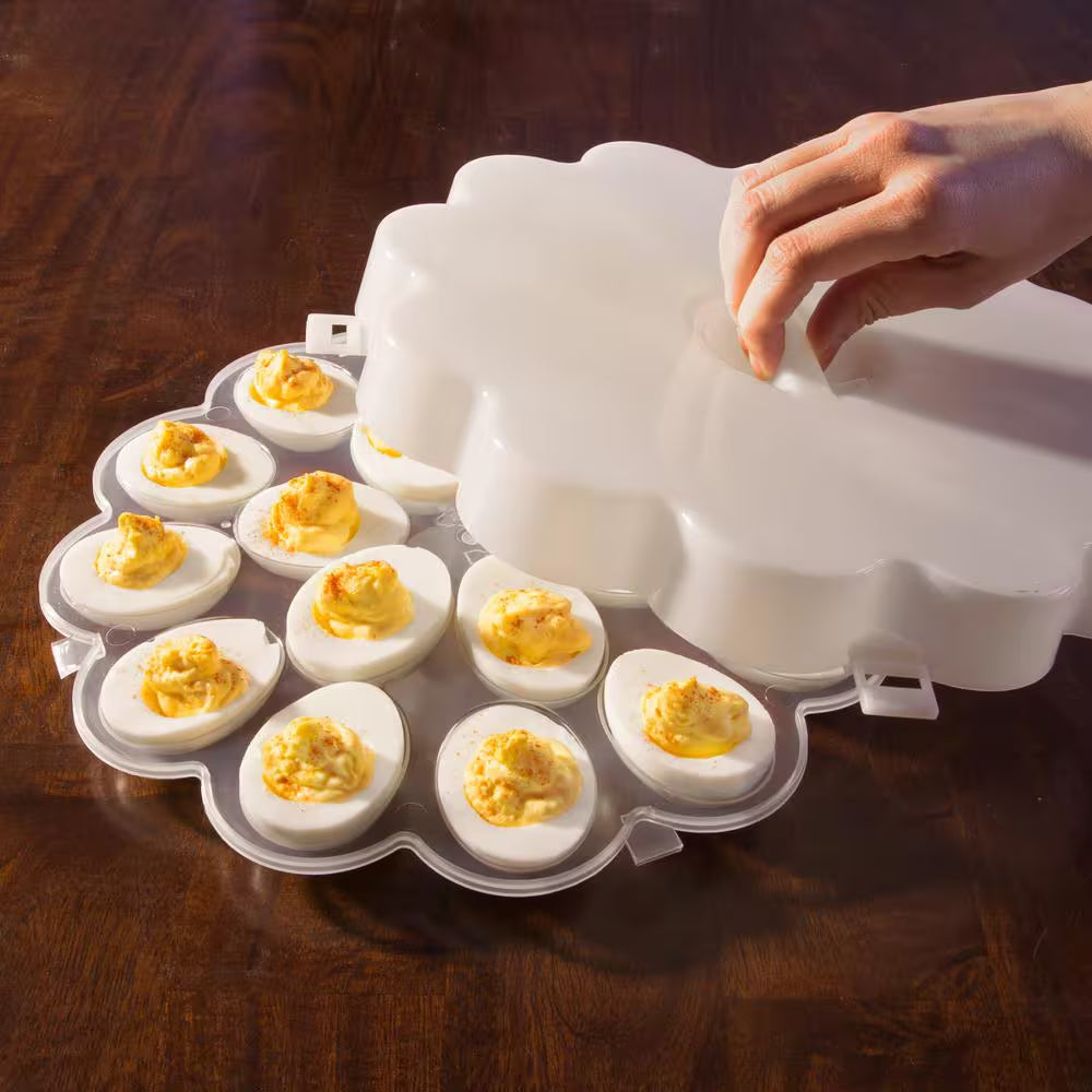 Deviled Egg Trays with Snap on Lids Holds 36 Eggs (Set of 2)