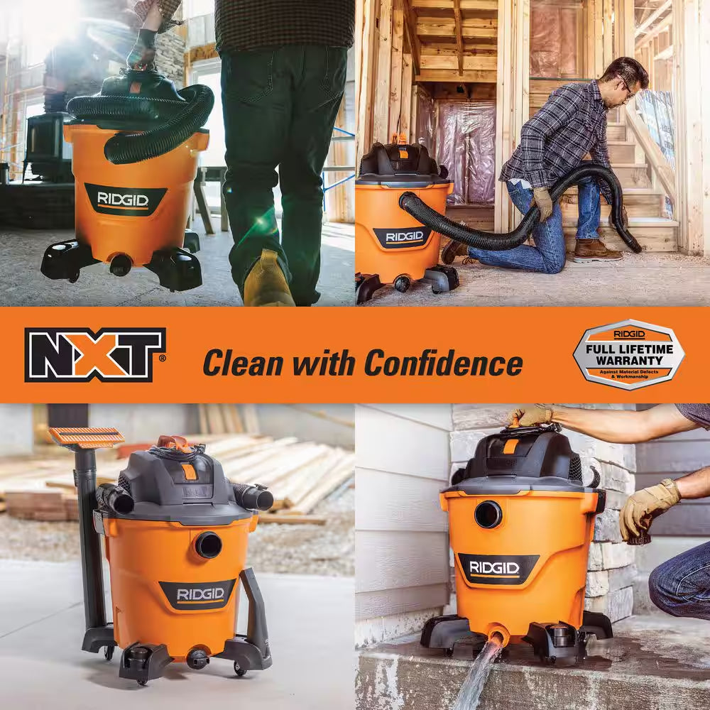 12 Gal. 5.0 Peak HP NXT Shop Vacuum Wet Dry Vac with General Debris Filter, Locking Hose and Attachments HD1200