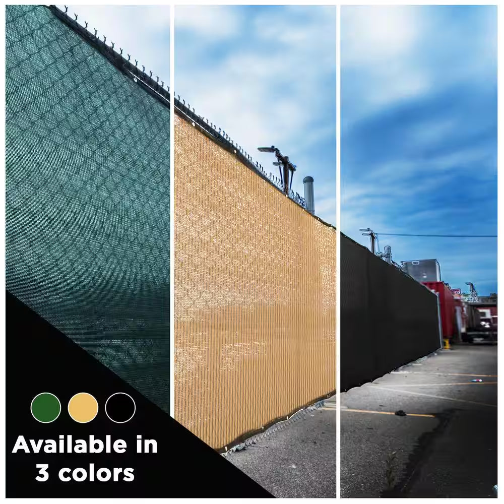 6 Ft. X 50 Ft. Black Privacy Fence Screen Netting Mesh with Reinforced Grommet for Chain Link Garden Fence