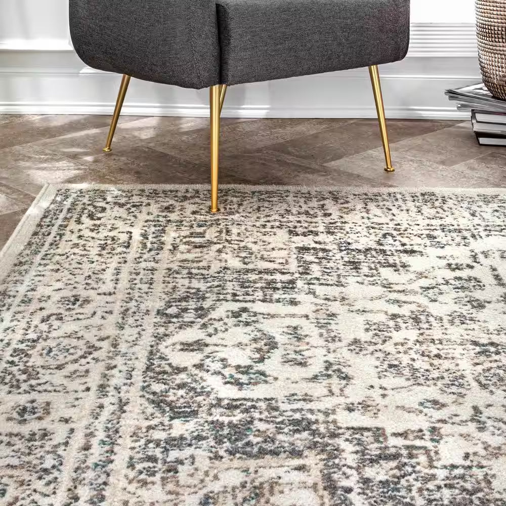 Vintage Tanith Cream 8 Ft. X 10 Ft. Living Room/Bedroom/Dining Room Area Rug