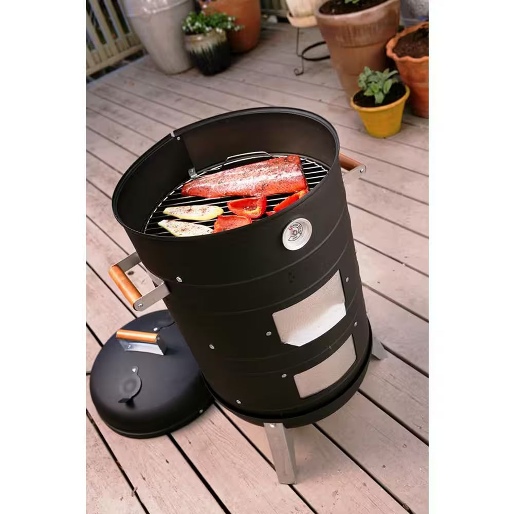 2-In-1 Charcoal Water Smoker Grill