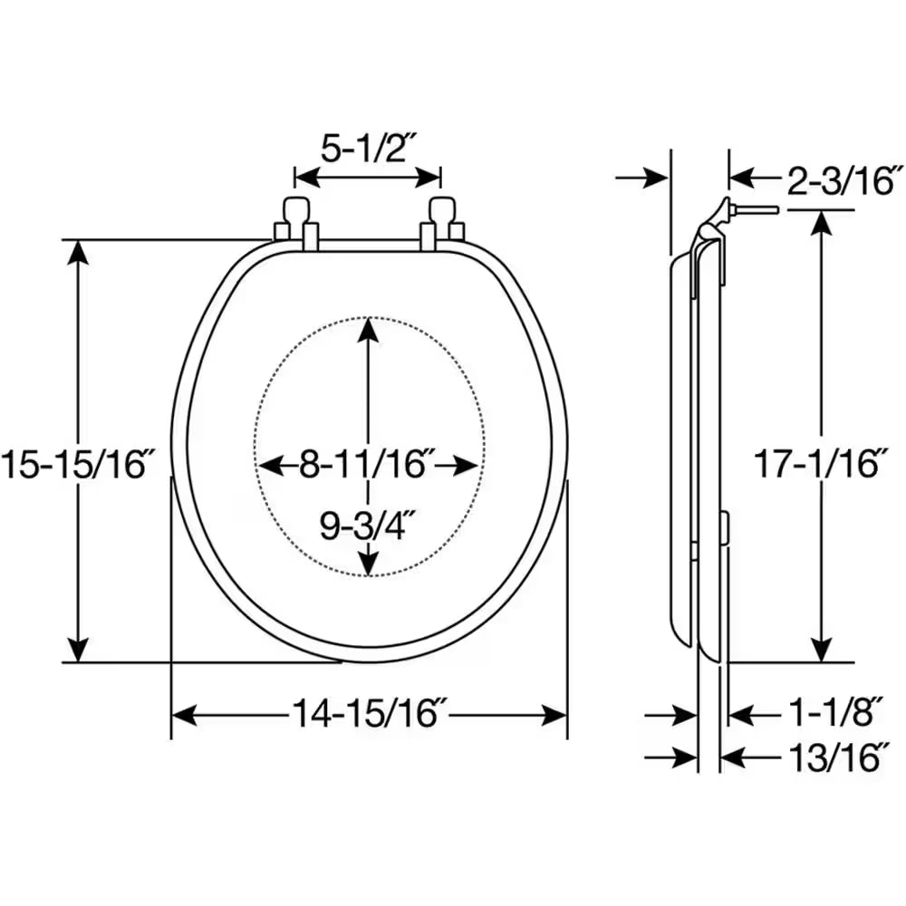 Round Wood with Chrome Hinge Toilet Seat in Natural Oak