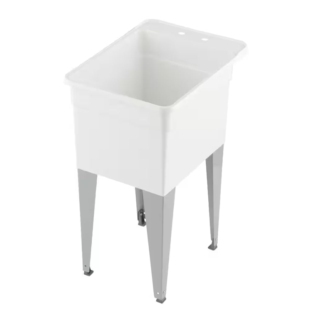 18 In. X 24 In. Plastic Utilatub Single Laundry Tub in White
