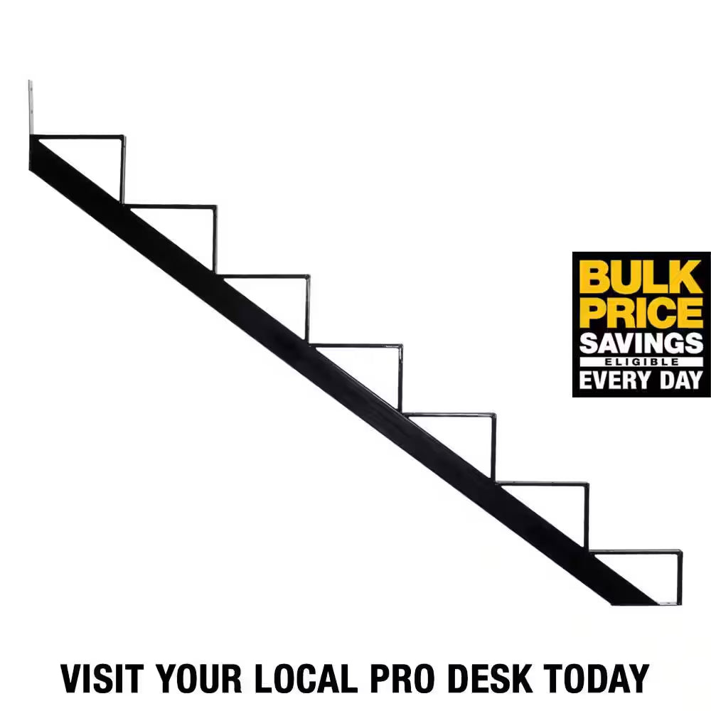 7-Steps Steel Stair Stringer Black 7-1/2 In. X 10-1/4 In. (Includes 1 Stair Stringer)