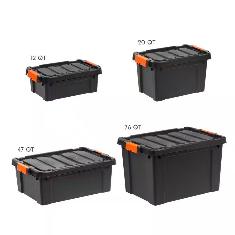 12 Gal. Heavy-Duty Stackable Storage Tote (Set of 4)