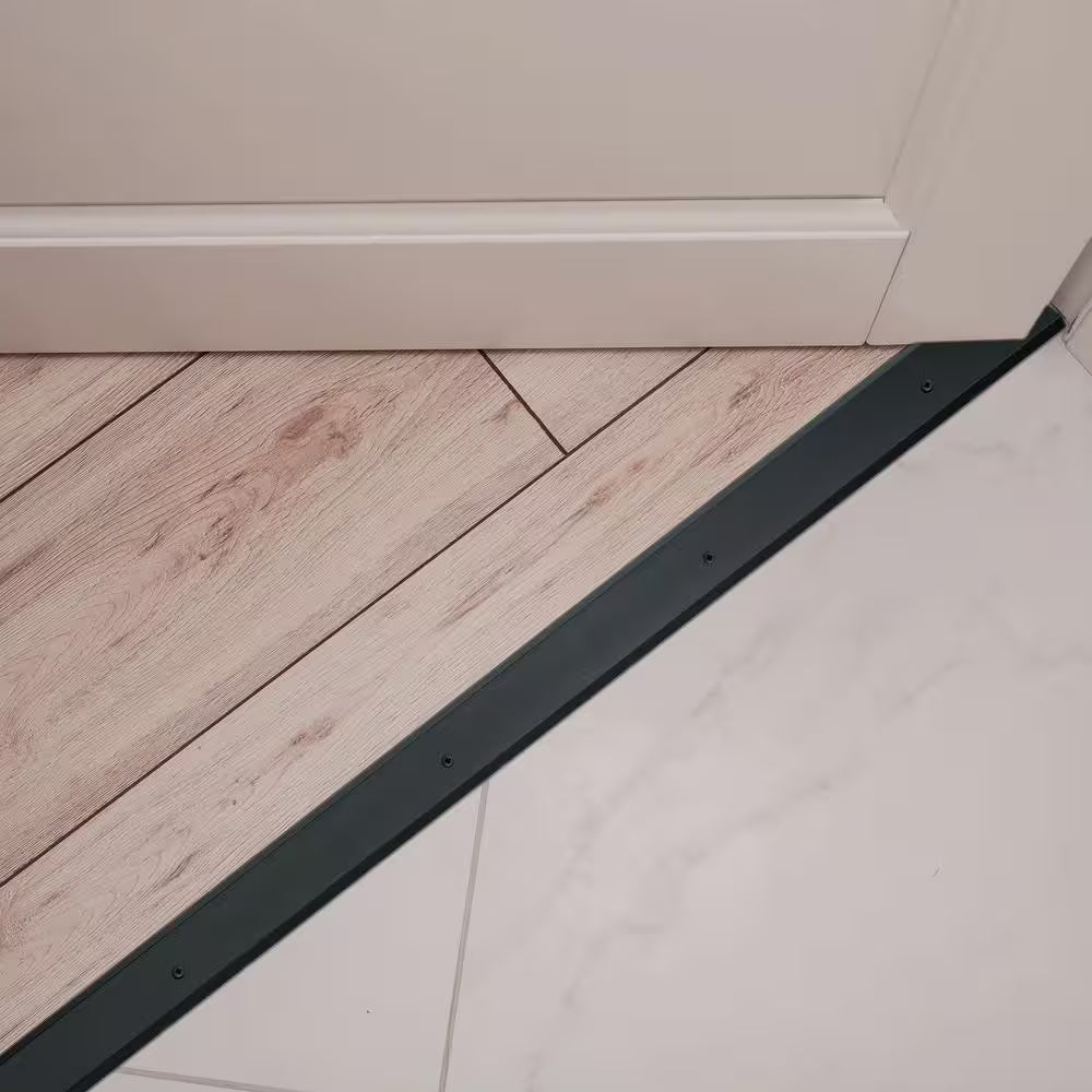 1-3/4 In. Matte Black in Saddle Thresh (Anodized Aluminum)