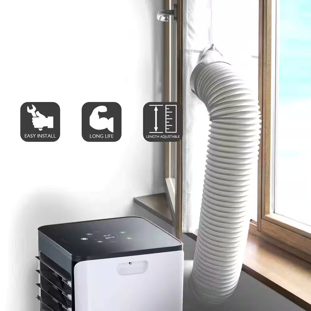 5 In. X 6.5 Ft. Non-Insulated Flexible Exhaust Hose for Portable Air Conditioner, Clockwise