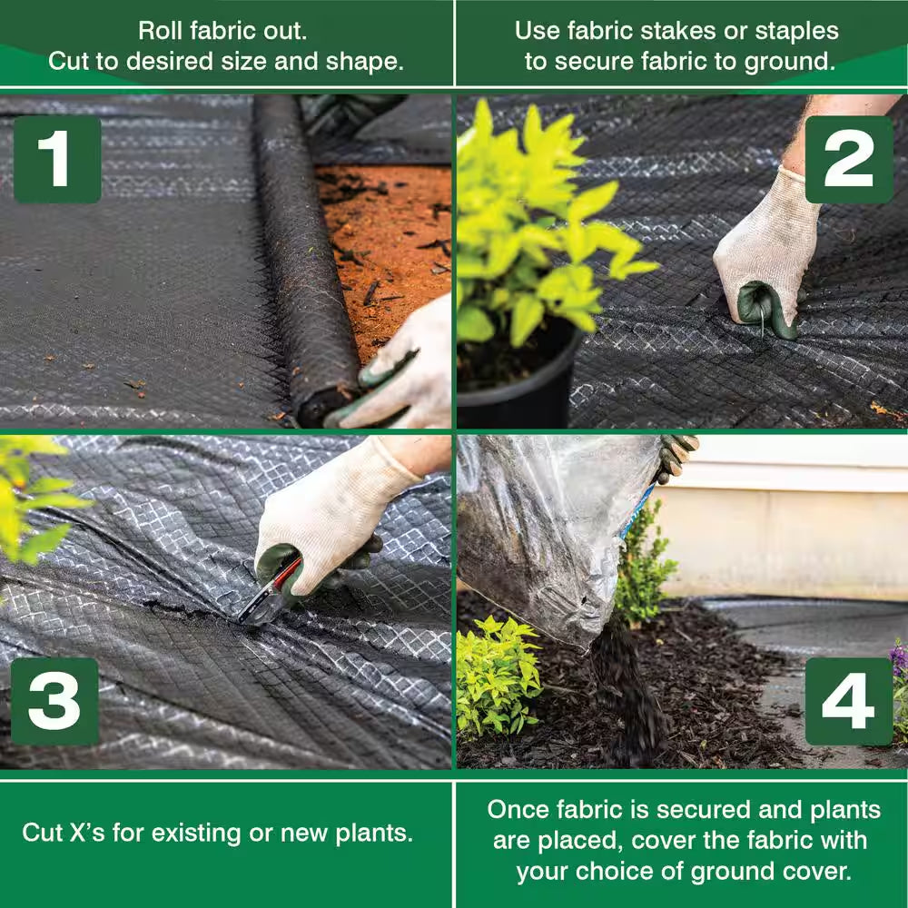 3 Ft. X 50 Ft. Weedblock Weed Barrier Landscape Fabric with Microfunnels