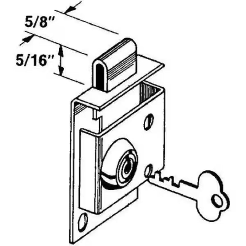 5/16 In. Bolt Throw Steel Brass-Plated Mailbox Lock with Offset Keyway