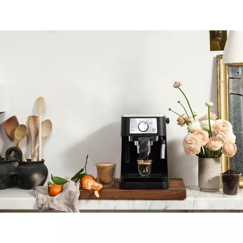 De'Longhi Stilosa Black and SS 15-Bar Pump Espresso Maker