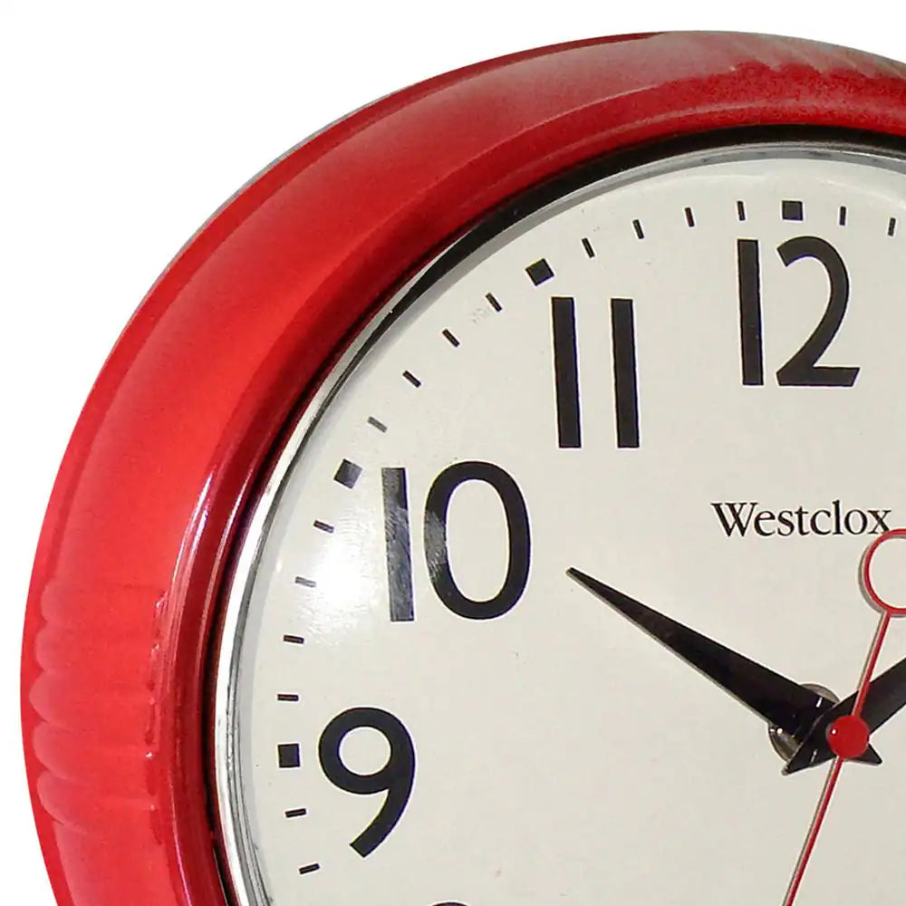 9.5 In. Red Retro Wall Clock