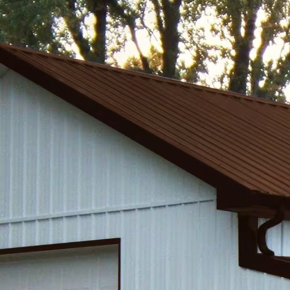 Shelterguard 12 Ft. Exposed Fastener Galvanized Steel Roof Panel in Cocoa Brown