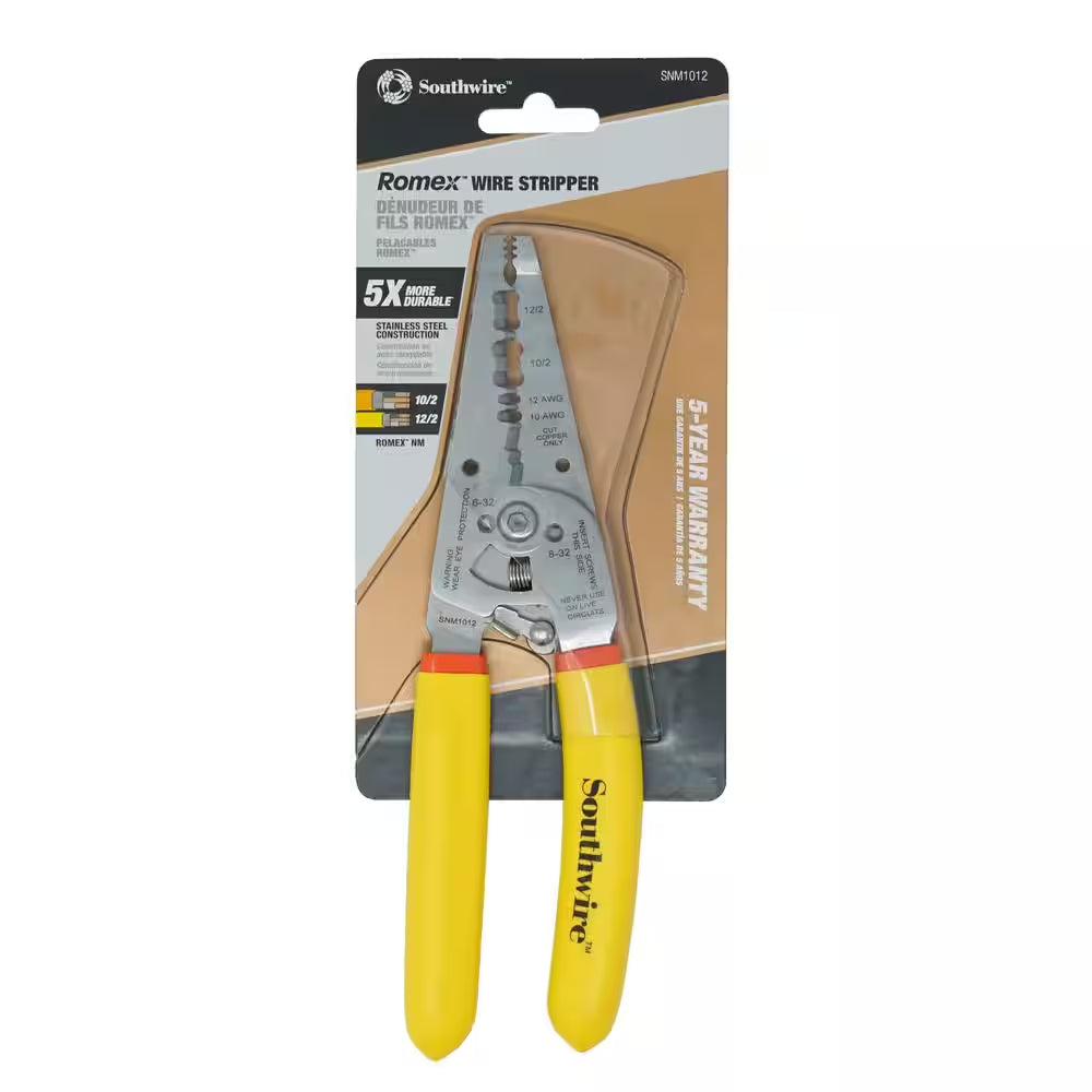 Wire Stripper and Cutter for 10-12 AWG with Ergonomic Handles
