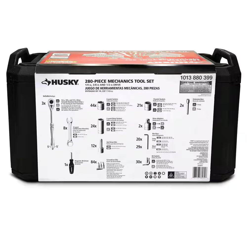 280-Piece Sae/Metric Mechanics Tool Set with Tool Box