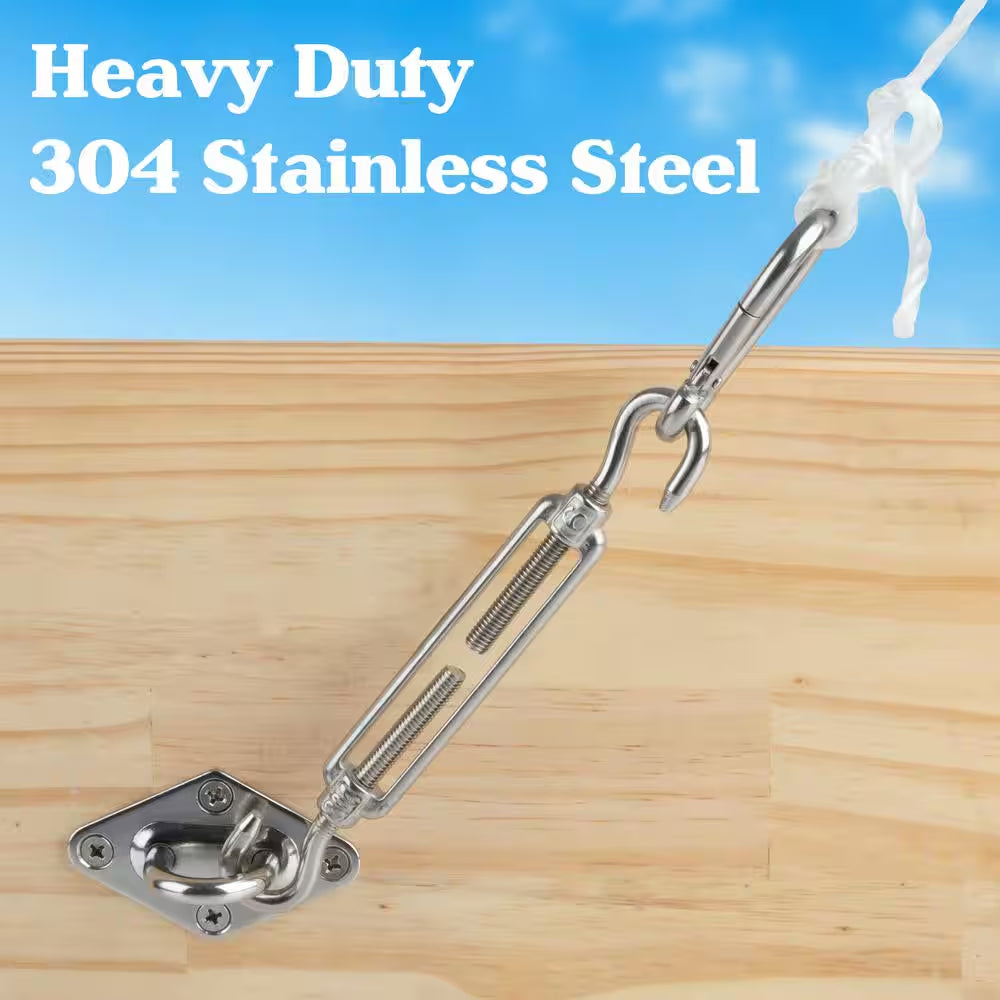 Awning Attachment Set Heavy Duty Sun Shade Sail Stainless Steel Hardware Kit - 44-Piece