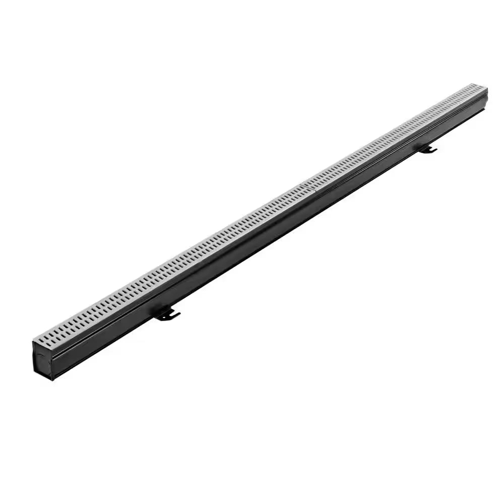 2-1/4 In. X 6 Ft. Slim Channel Drain Kit Gray Grates, End Caps, Outlets, Coupling and Anchor Clips