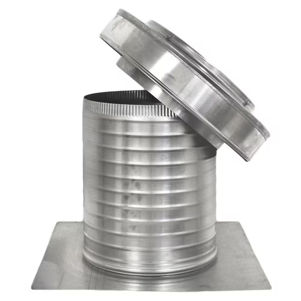 Keepa Vent 10 In. Dia 78 Sq. In. NFA Aluminum Finish Static Roof Vent for Flat Roofs with 11 In. High Collar