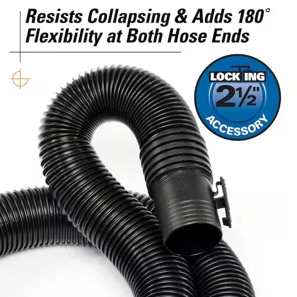 2-1/2 In. X 20 Ft. LA2522 DUAL-FLEX Locking Vacuum Hose Kit Accessory Shop Vacuum Attachment for Wet Dry Vacs