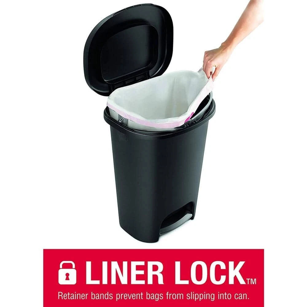 13 Gal. Black Step-On Trash Can (2-Pack)