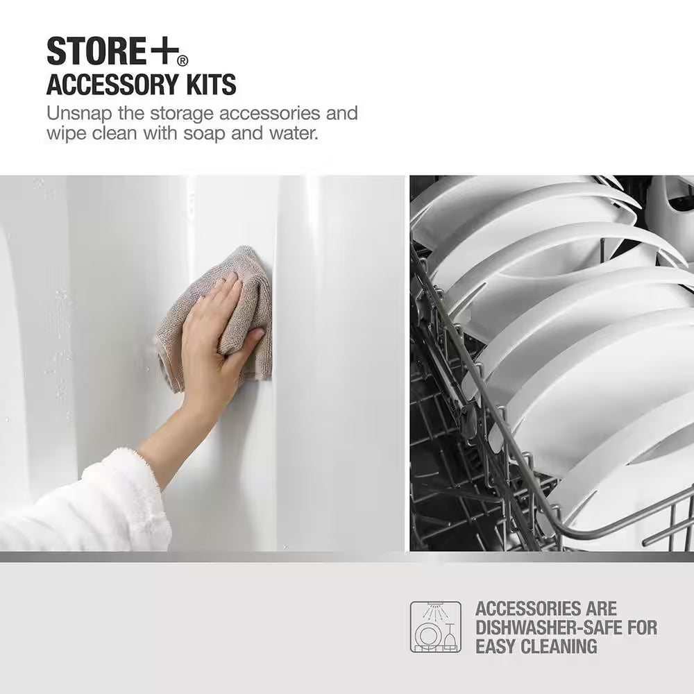 STORE+ 36 In. X 76 In. 1-Piece Direct-To-Stud Alcove Shower Back Wall in White