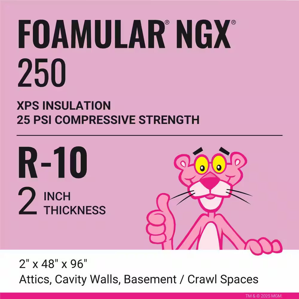 FOAMULAR NGX F-250 2 In. X 4 Ft. X 8 Ft. SSE R-10 XPS Rigid Foam Board Insulation