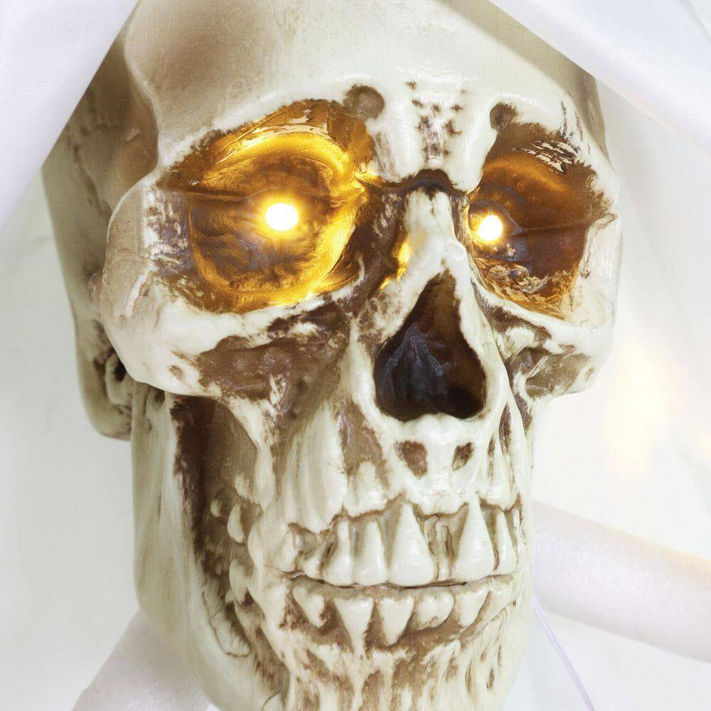 4 Ft. Touch-Activated Lightup Ghost with Tomb Halloween Prop