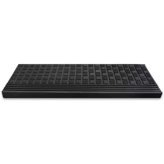 Easy Clean, Waterproof, Low Profile Non-Slip Indoor/Outdoor Rubber Stair Treads, 10 In. X 26.5 In. (Set of 5), Black