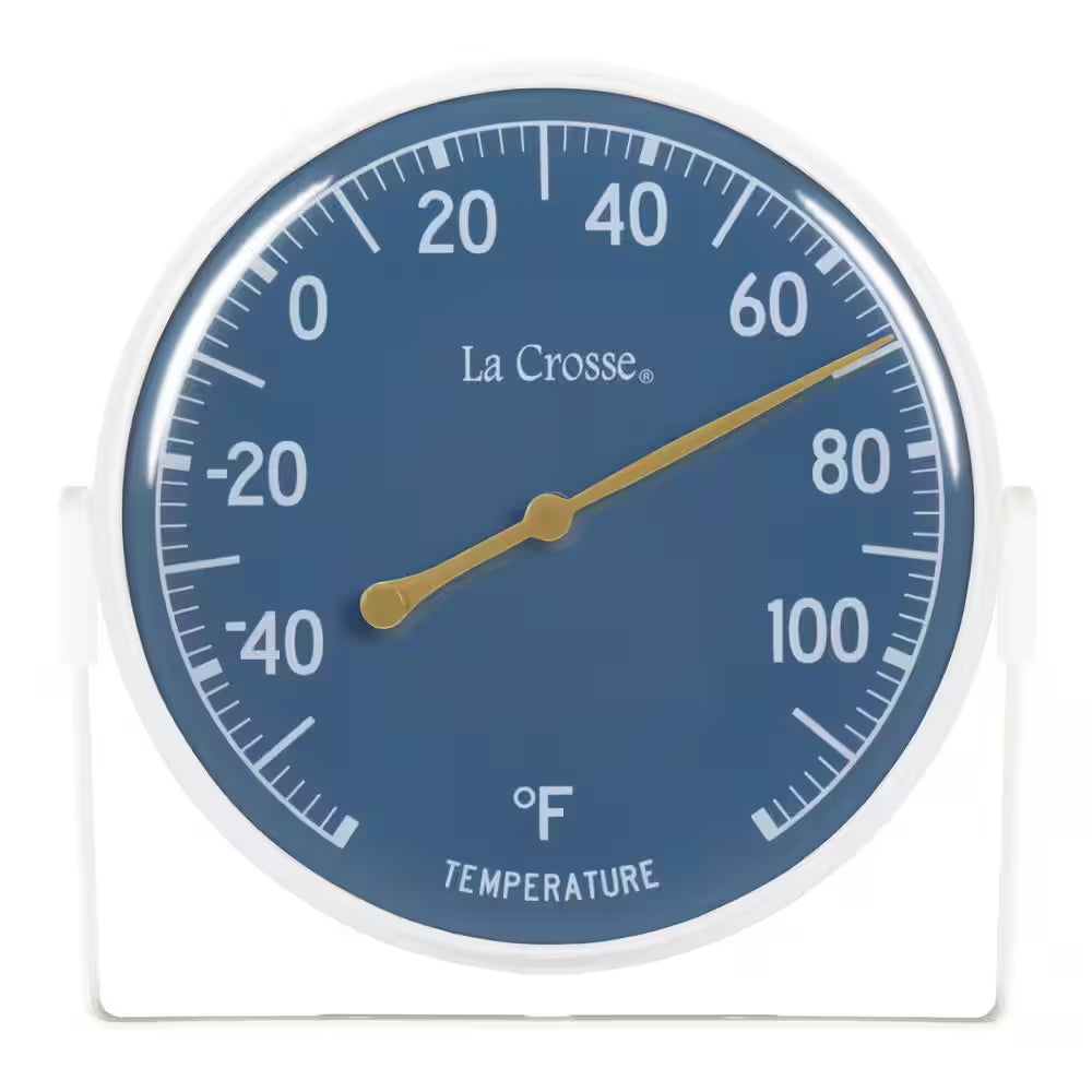 5 In. Blue Bracket Analog Dial Thermometer