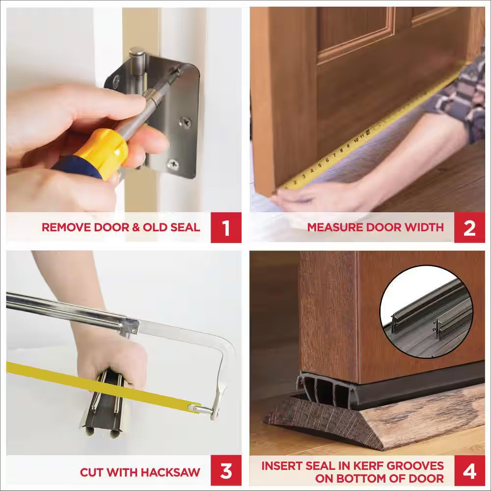 36 In. Brown Vinyl Concealed Kerf/Channel Fit under Door Seal