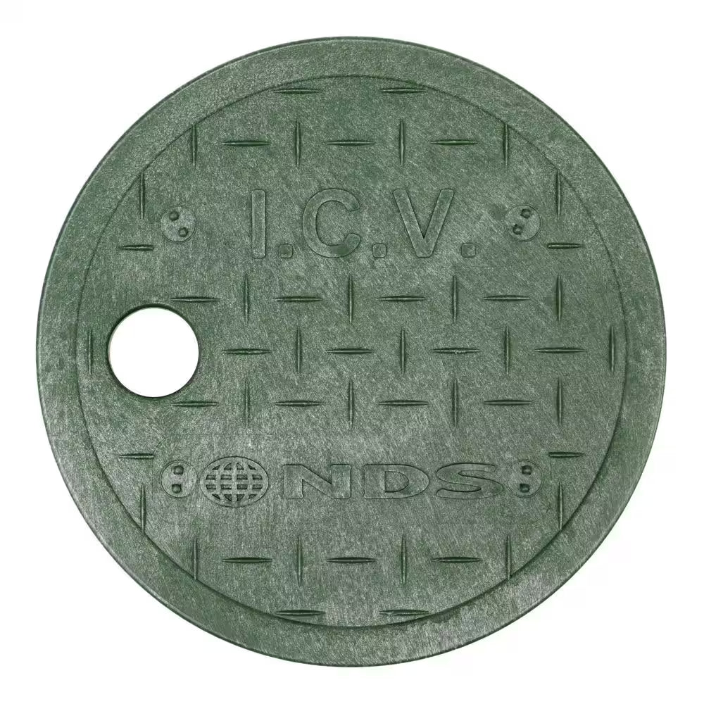 6 In. round Valve Box and Cover, Black Box, Green ICV Cover